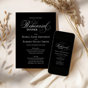 Convite Cronograma do Janto de ensaio em preto-e-branco