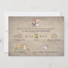 Convite Cronologia Caprichosa Animais Rústicos Chá de Noiv