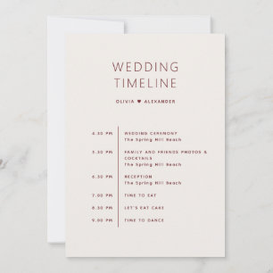 Convite Cronologia de Casamento em Marfim Suave Itinerár