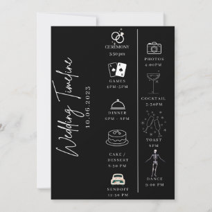 Convite Cronologia e detalhes do casamento Gotich