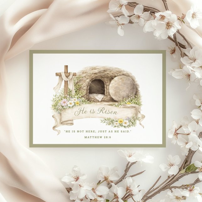 Convite Cross and Tomb | Resurrection Day Card (Criador carregado)