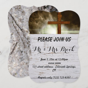 Convite Cross Faith Hope Love Acredita no Destino do Desti