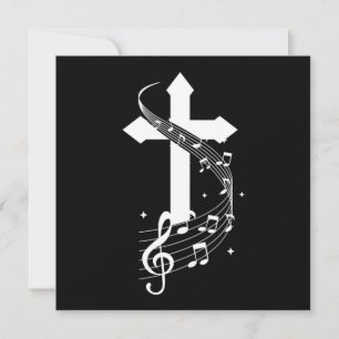 Convite Cross Music Notes Músico Cantor Cantando Presente
