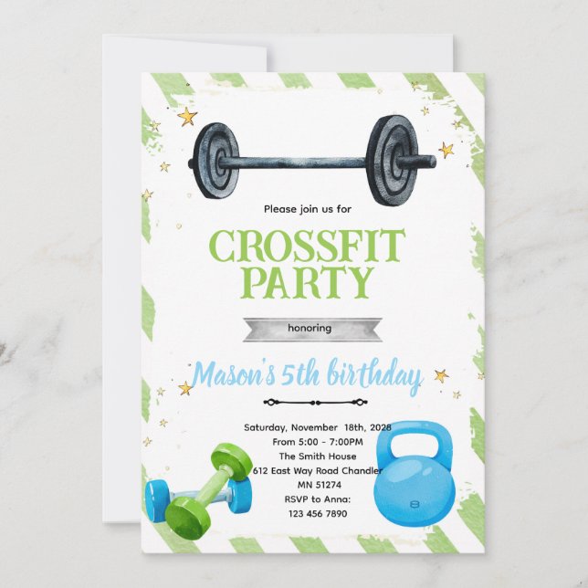 Convite CrossFit Birthday party Invitation (Frente)