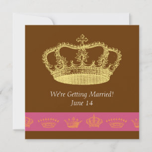 Convite Crown Designs - Rosa e Laranja