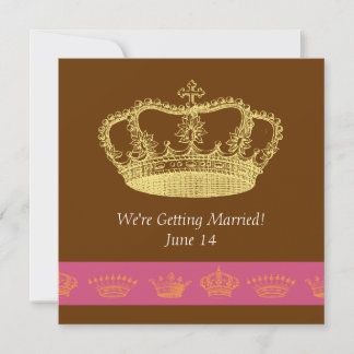 Convite Crown Designs - Rosa e Laranja