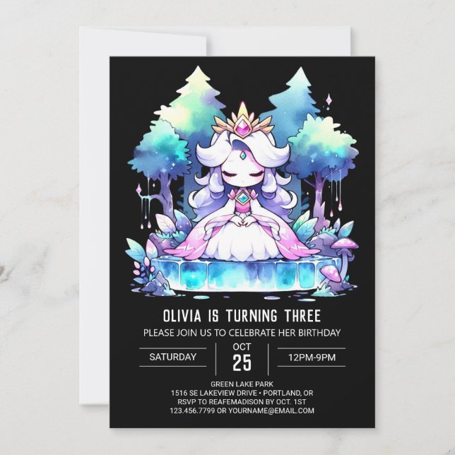 Convite Crown Princess Birthday (Frente)