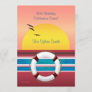Convite Cruise Birthday Invite - Sunset Design