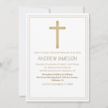 Cruz Azul Dourada Elegante | Batismo