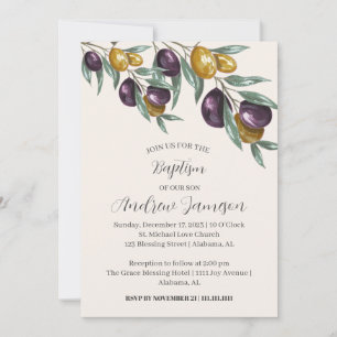 Convite Cruz Cristã Floral Moderna Elegante   Batismo