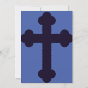Convite Cruz cristã roxa antiga