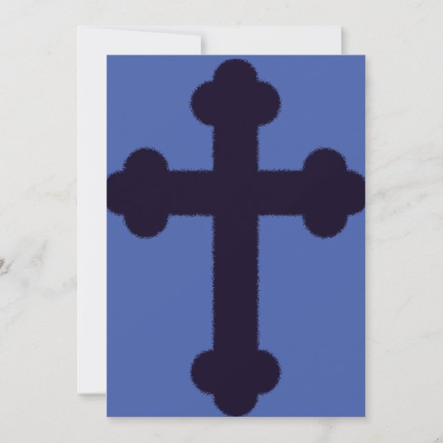 Convite Cruz cristã roxa antiga (Frente)