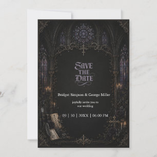 Convite Cruz da Igreja da Catedral Gótica Medieval Casamen