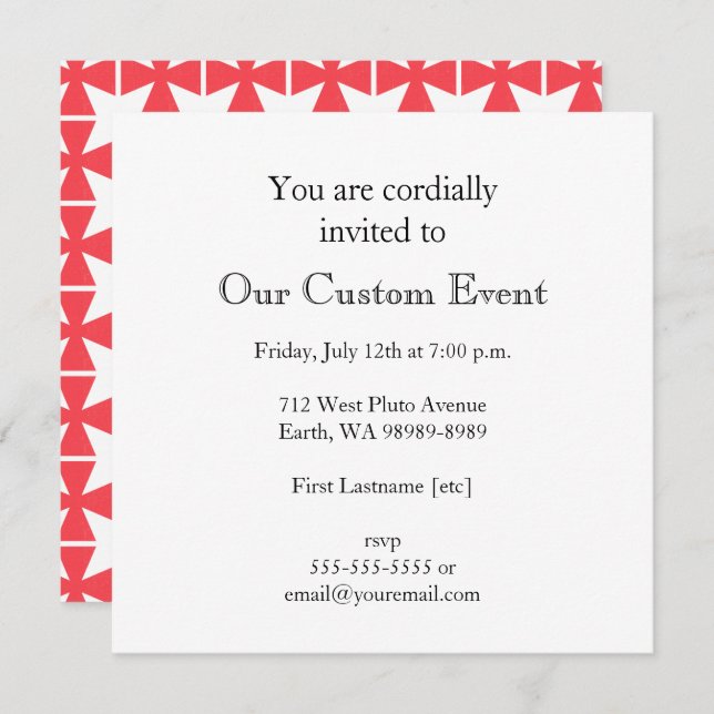 Convite Cruz de Freemasons Sueco (Frente/Verso)