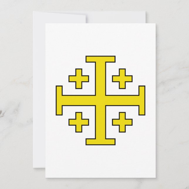 Convite Cruz de Jerusalém Cruz Quíntupla de Cristo (Frente)