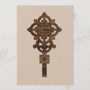 Convite Cruz de Mão de Madeira