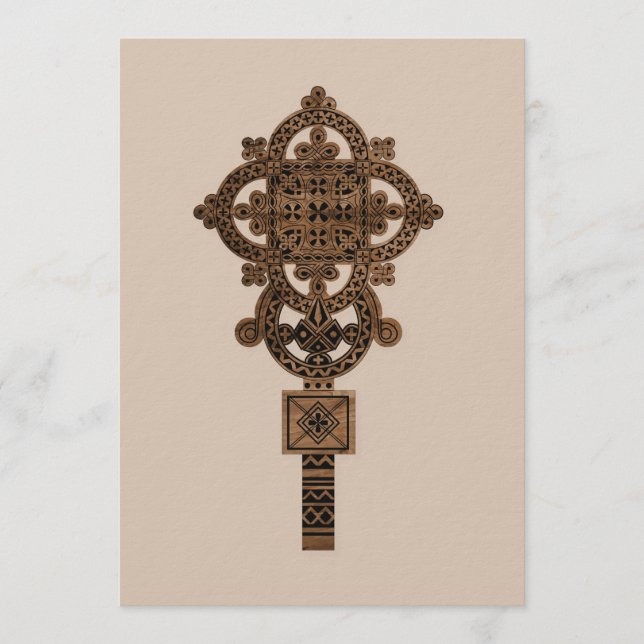 Convite Cruz de Mão de Madeira (Frente)