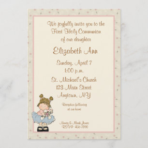 Convite Cruz de Menina Religiosa