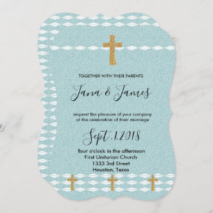 Convite Cruz do casamento claro do Jesus Cristo