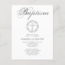 Convite Cruzado para Batismo de Cinza na moda