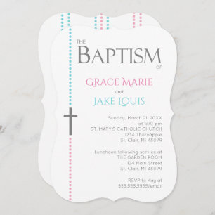 Convite Cruzado Twin Baptism