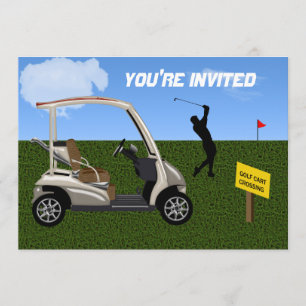 Convite Cruzamento do carro de golfe no fairway