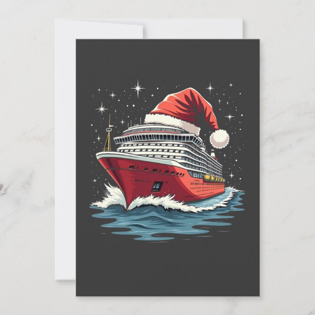 Convite Cruzeiro Familiar em Navio de Cruzeiro no Natal (Frente)