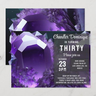 Convite Crystal Jewel Aquarius Ametyst Fevereiro Aniversár