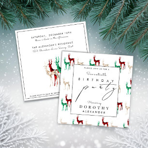Convite Crystal Reindet QUALQUER Aniversário De Inverno