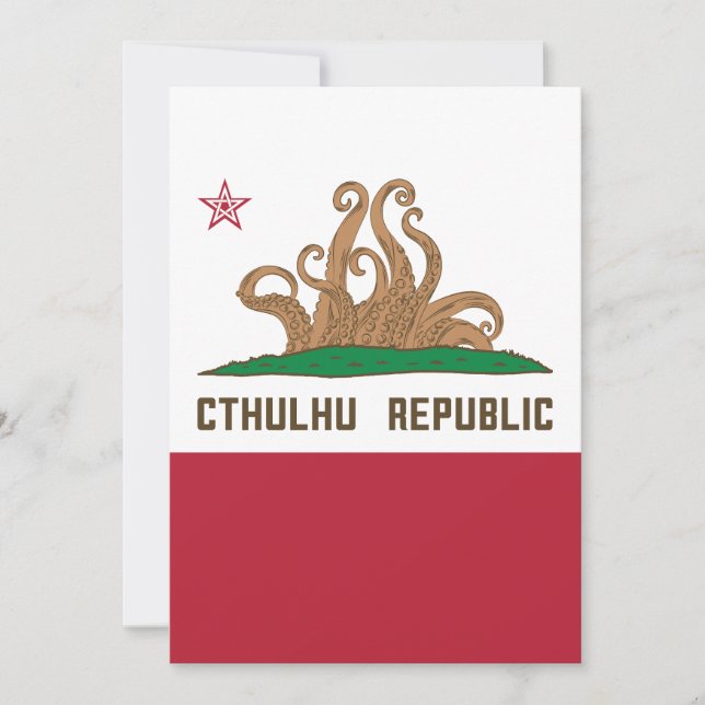Convite Cthulhu República da Califórnia Flag Lovecraft (Frente)