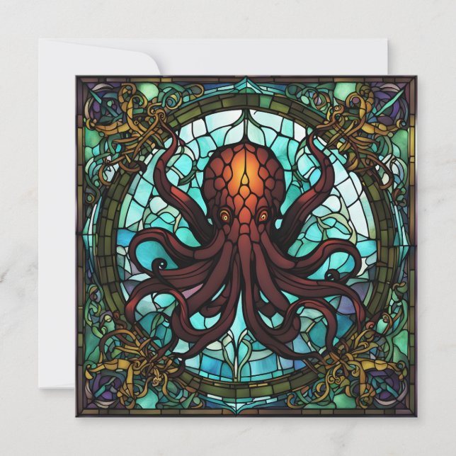 Convite Cthulhu StainGlass (Frente)