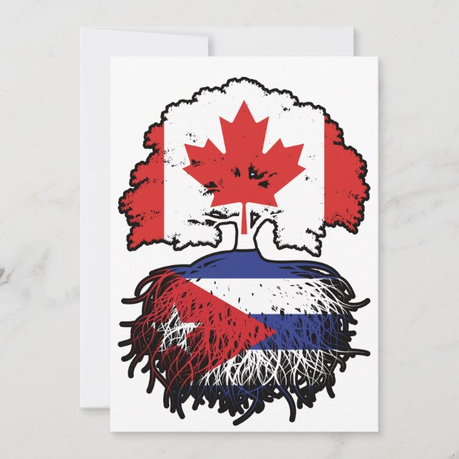 Convite Cuba Cuba Cuba Canadá: Bandeira de Raízes de Árvor (Frente)