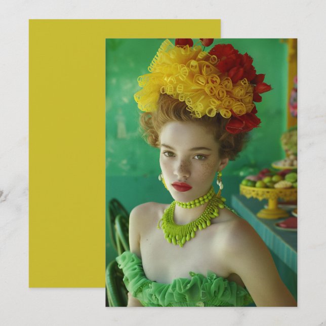 Convite Cubana Verde Amarillo (Frente/Verso)