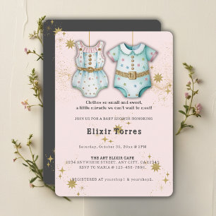 Convite Cueca De Bebê Whimsical Roupa Sexo Chá de fraldas