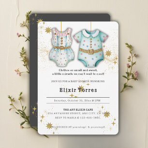 Convite Cueca De Bebê Whimsical Roupa Sexo Chá de fraldas