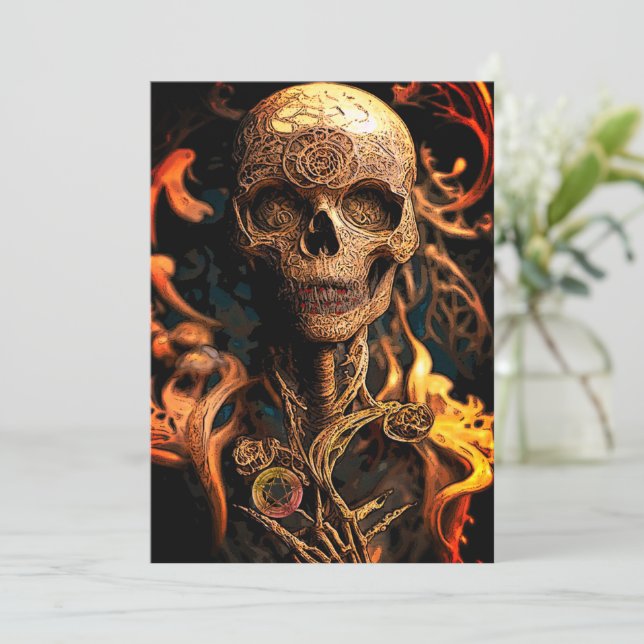 Convite Cuidado com o Halloween do Morto (Em pé/Frente)