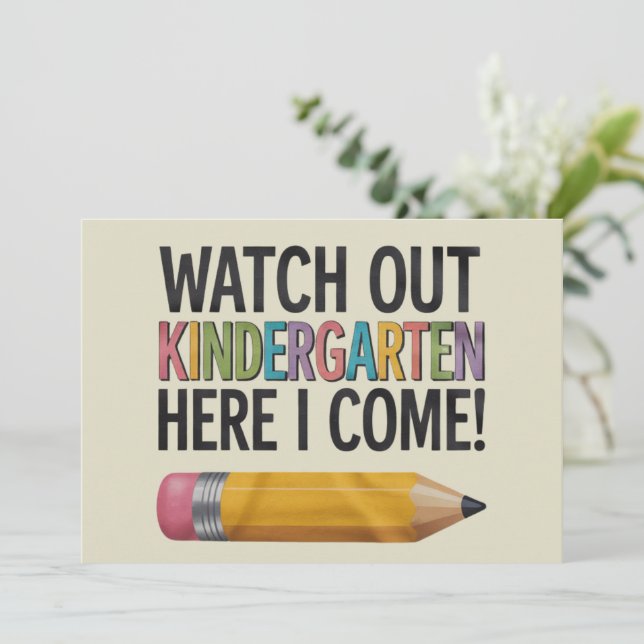 Convite Cuidado Com O Jardim De Infância Aqui Eu Volto Par (Em pé/Frente)