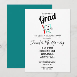 Convite Cuidado Odontológico Dente Feliz com Formatura da 