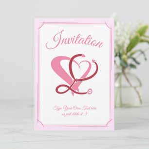 Convite Cuidados Médicos, Enfermeira. Estetoscópio e Model