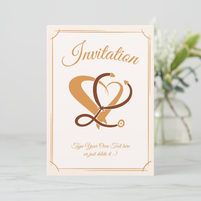 Convite Cuidados Médicos, Enfermeira. Estetoscópio e Model (Em pé/Frente)