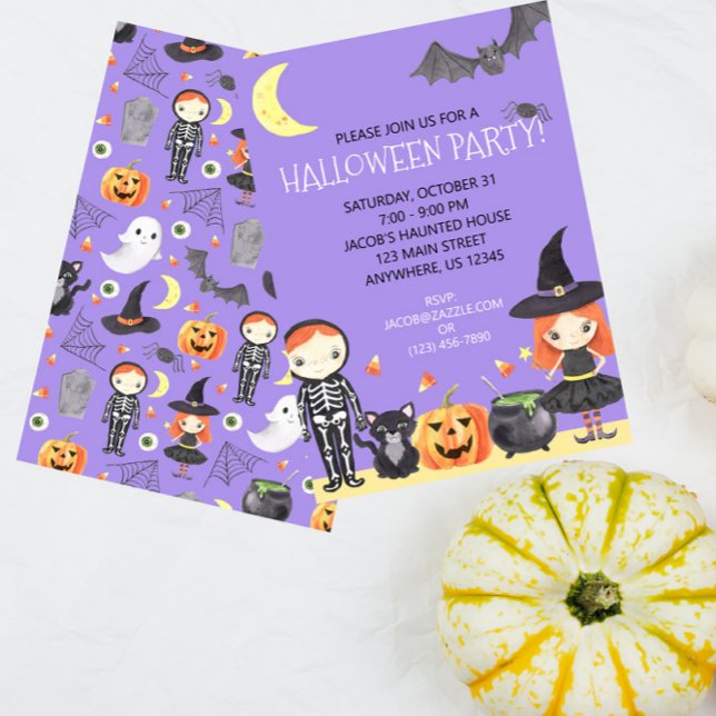 Convite Cuja Cana-de-Água é Figurinha (Scare up some fun with this cute Halloween party invitation!)
