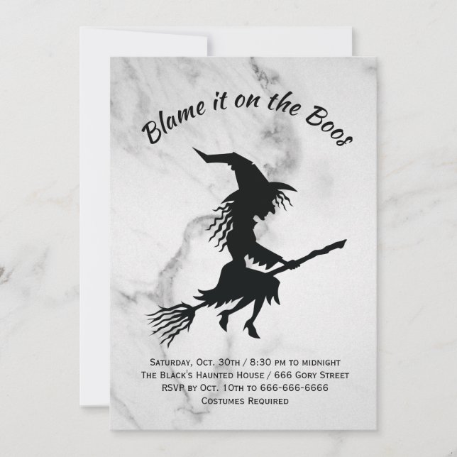 Convite Culpe-o no Festa de Boos Marble Halloween (Frente)