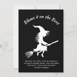 Convite Culpe-o no Festa de Boos Negro e Branco do Hallowe