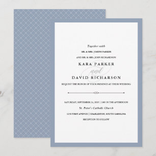 Convite Cultura Elegante  Casamento de Dusty Blue