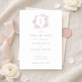 Convite Cume de Hortênsia Rosa Floral Elegante Salvar a Da