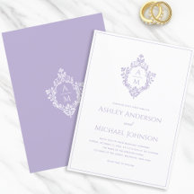 Cume de Lavanda Monograma Casamento Antigo Elegant