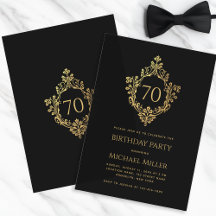 Cume Elegante Preto Dourado Homem Aniversário de 7