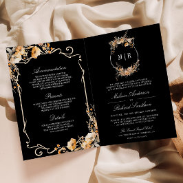 Convite Cumeeira de Flor Silvestre de Outono Casamento Cód