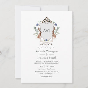 Convite Cumeeira Monograma Casamento Floresta Aquarela Lou