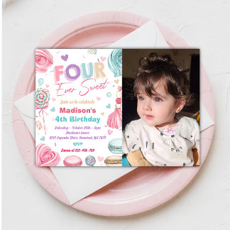 Convite Cupcake 4ª Festa de Aniversário Quatro Já Tão Doce